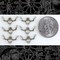 Antiqued Silver Plated Brass Swirled Floral Three Ring Connectors - Set of Six - S-3C27